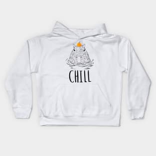 Capybara with Mandarin orange Illustration Chill out Kids Hoodie